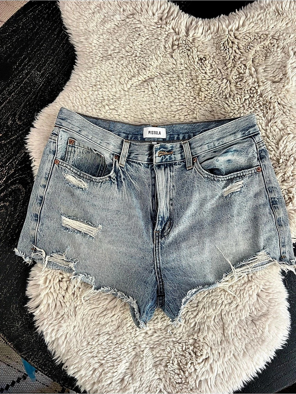 Pistola Kaylee Denim Shorts Blue Waist 30